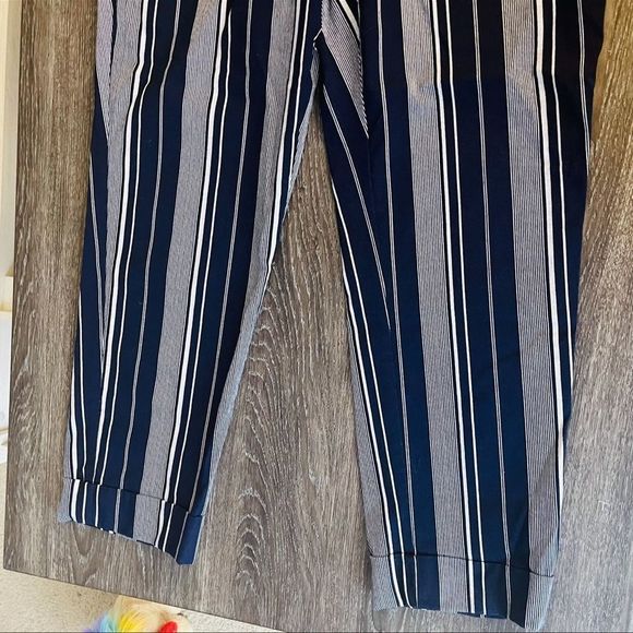 Roz & ALI Striped trouser pants, ankle Size 14, navy blue, white NWOT - Picture 12 of 12